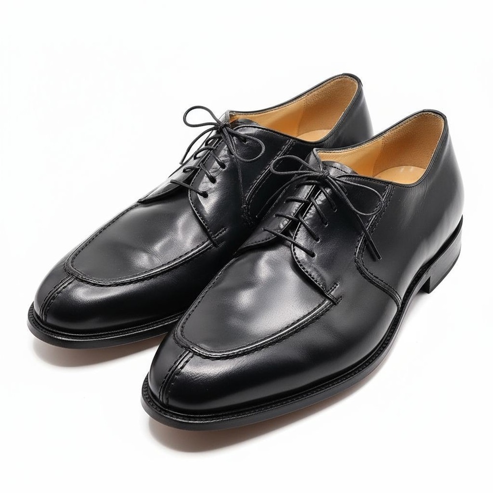 PRONTO UOMO Black Leather Split Toe Oxfords Lace Up Shoes Men's Sz 13M US/46 EU